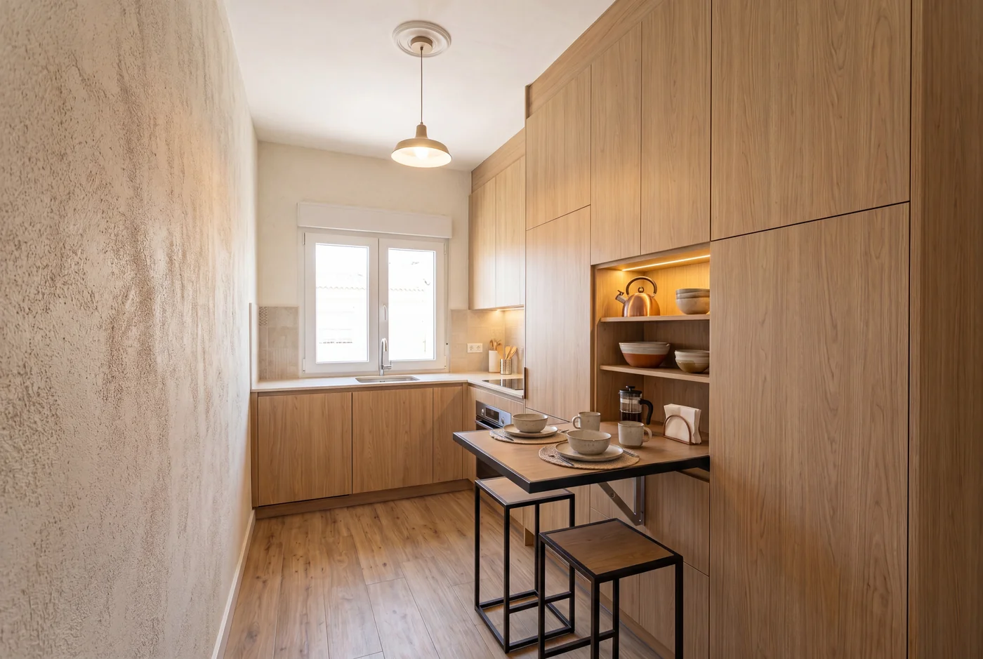 Cocina · Diseño en madera clara con isla